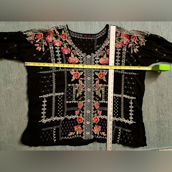 Johnny Was Carnation Embroidered Georgette Blouse - Picture 13 of 16